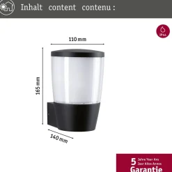 LED-ulkoseinävalaisin Bako, IP44, korroosionkestävä*Paulmann Best