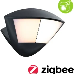 LED-ulkoseinävalaisin Skyla Smart Home Zigbee 3.0 226x164mm 2200K-3000K 10W 840lm hämäräohjattu liiketunnistin IR antrasiitti*Paulmann Sale