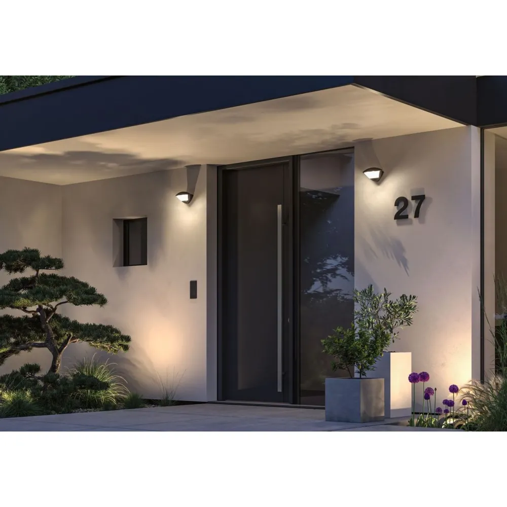 LED-ulkoseinävalaisin Skyla Smart Home Zigbee 3.0 226x164mm 2200K-3000K 10W 840lm hämäräohjattu liiketunnistin IR antrasiitti*Paulmann Sale