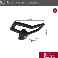 LED-ulkoseinävalaisin Alara 375x270mm 3000K 10W 450lm hämäräohjattu liiketunnistin IR antrasiitti*Paulmann Sale
