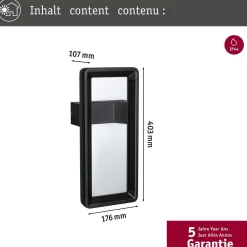 Outlet LED-ulkoseinävalaisin Reana 176x107mm 3000K 2x3W 2x130lm hämäräohjattu liiketunnistin HF antrasiitti Ulkovalaisimet Hämäräkytkimellä|Ulkovalaisimet Liiketunnistimella Ja Hämäräkytkimellä
