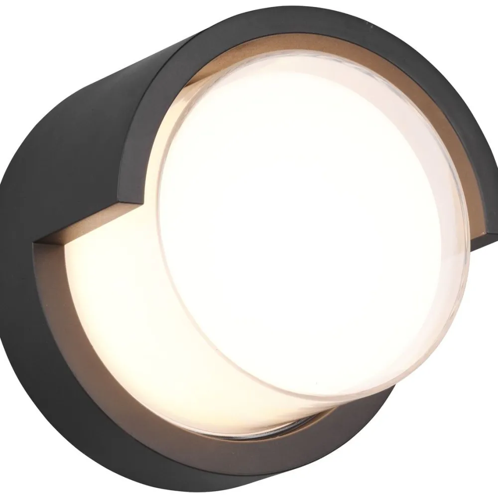 LED-ulkoseinävalaisin Puno pyöreä mattamusta*Trio Outlet