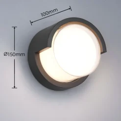 LED-ulkoseinävalaisin Puno pyöreä mattamusta*Trio Outlet