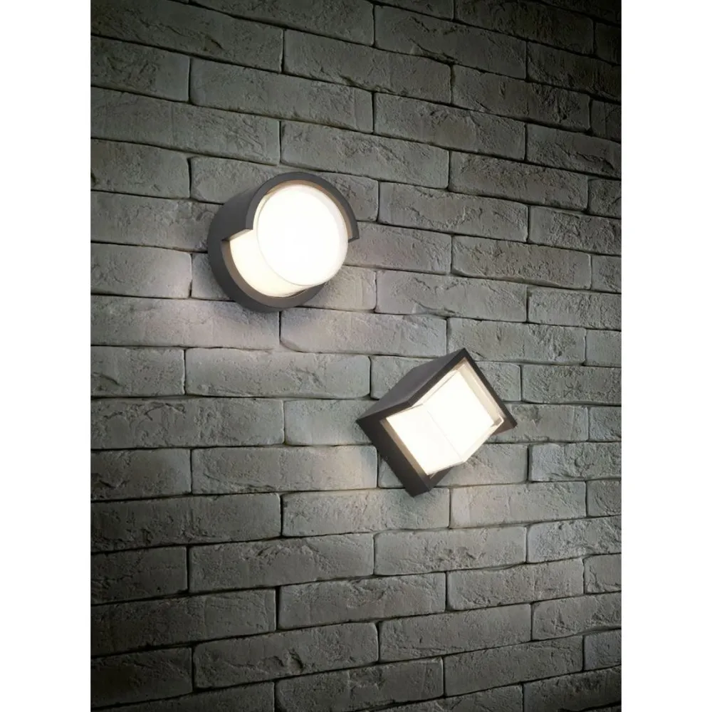 LED-ulkoseinävalaisin Puno pyöreä mattamusta*Trio Outlet