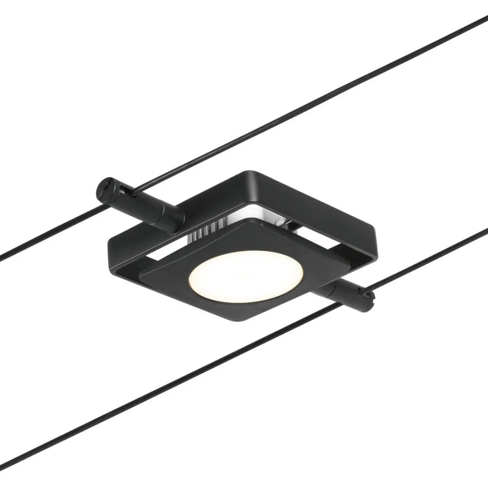 Discount LED-Vaijerivalaisinsetti Mac 5 valaisinta + muuntaja + vaijeri mattamusta Vaijerivalaisimet