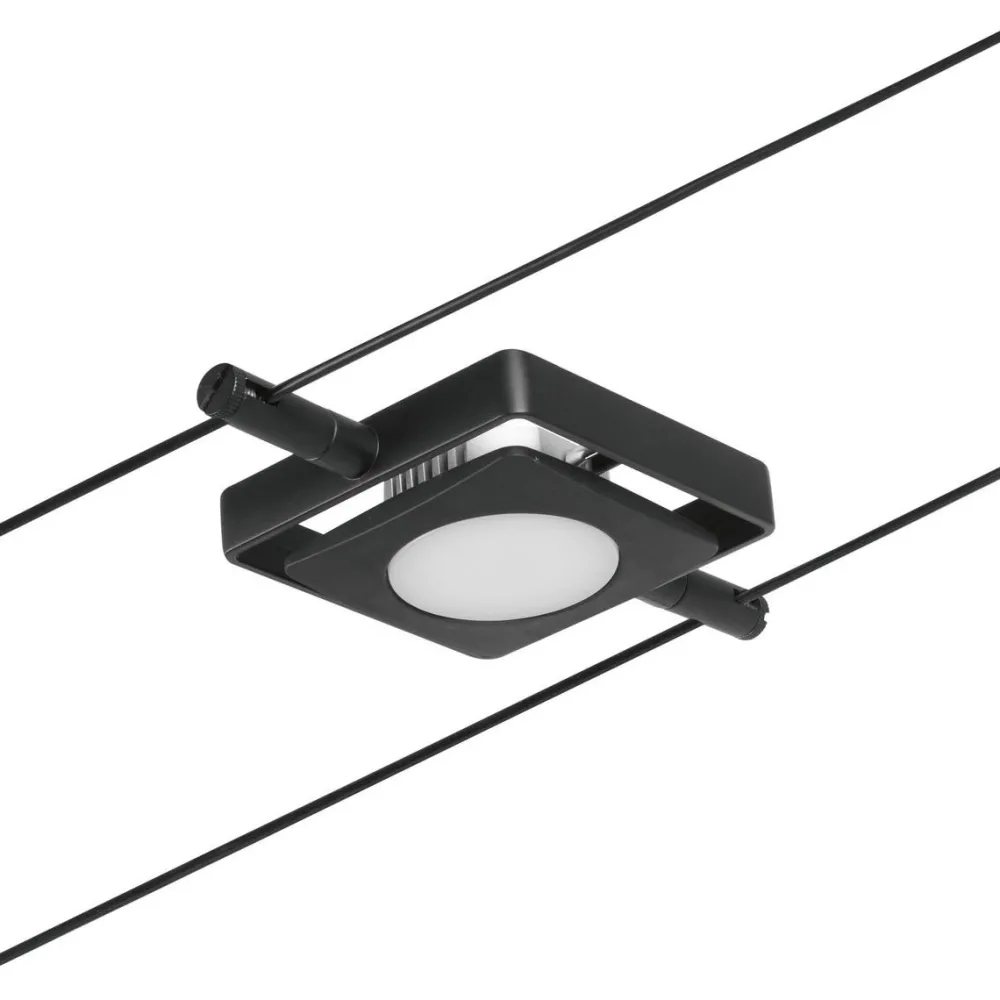 Discount LED-Vaijerivalaisinsetti Mac 5 valaisinta + muuntaja + vaijeri mattamusta Vaijerivalaisimet