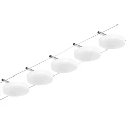 LED-Vaijerivalaisinsetti Disc 5 valaisinta + muuntaja + vaijeri 3000K kromi*Paulmann Outlet