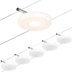 LED-Vaijerivalaisinsetti Disc 5 valaisinta + muuntaja + vaijeri 3000K kromi*Paulmann Outlet