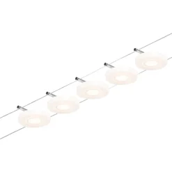 LED-Vaijerivalaisinsetti Disc 5 valaisinta + muuntaja + vaijeri 3000K kromi*Paulmann Outlet