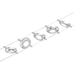 Clearance LED-Vaijerivalaisinsetti RoundMac 5 valaisinta + muuntaja + vaijeri eri värejä Vaijerivalaisimet