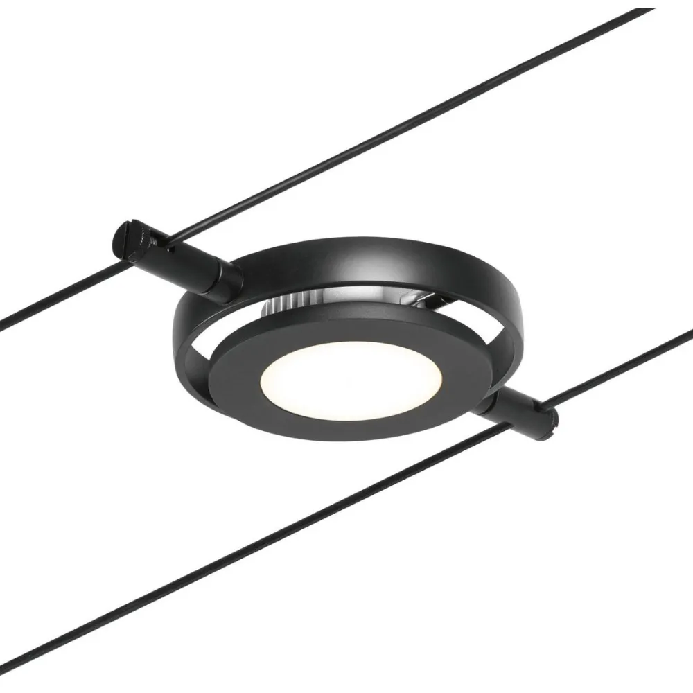 Clearance LED-Vaijerivalaisinsetti RoundMac 5 valaisinta + muuntaja + vaijeri eri värejä Vaijerivalaisimet