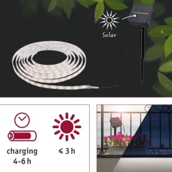 LED-valonauha aurinkokennolla , 3m, IP44, 0.3W, 16lm/m, 60LEDs/m, 2700K, hämärätunnistin Led-Nauhat