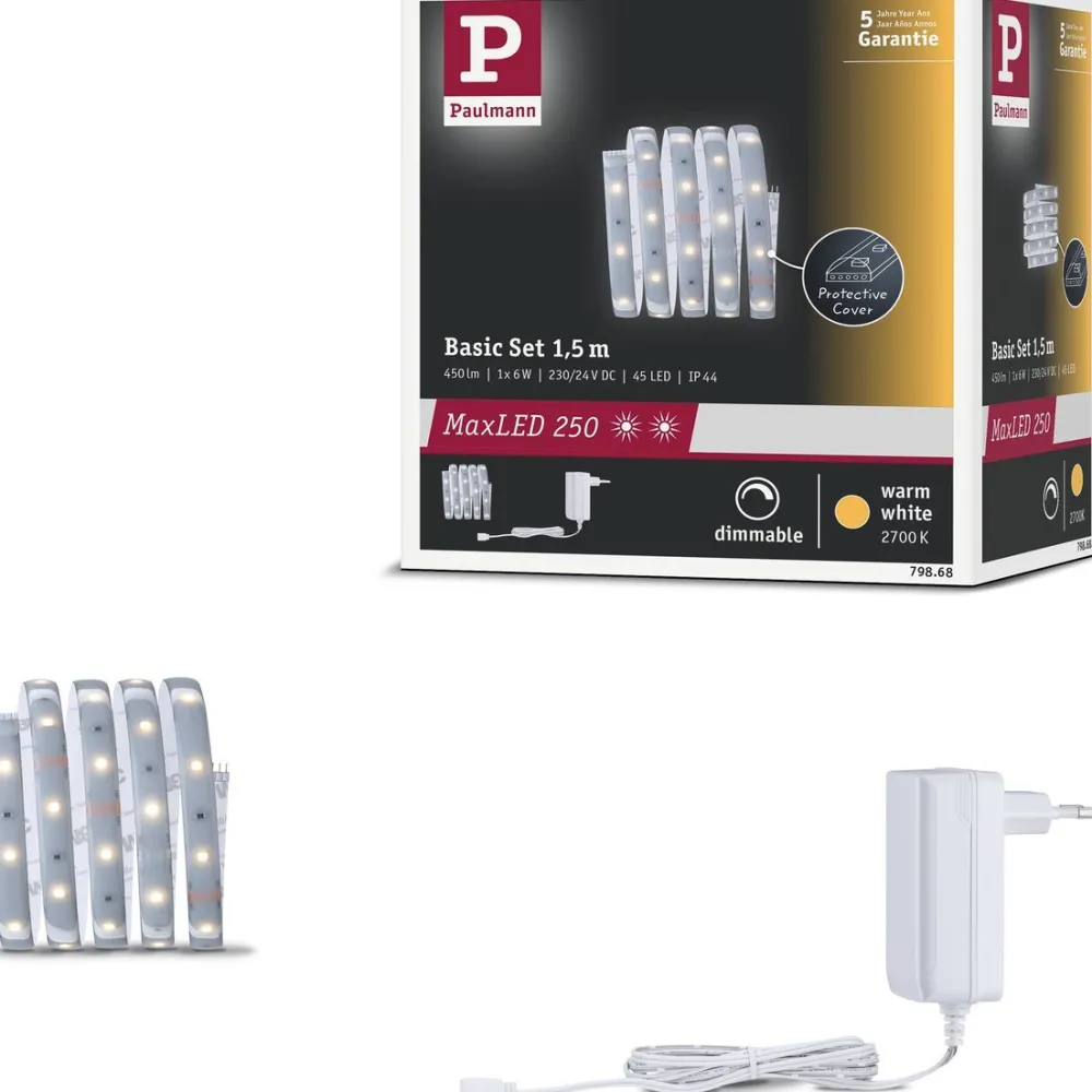 LED-valonauha MaxLED 250, aloituspakkaus, IP44, 240lm/m, 2700K, 24VA, eri kokoja*Paulmann Outlet