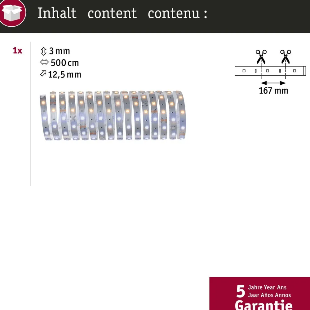LED-valonauha MaxLED 250, 270lm/m, säädettävä värilämpötila, eri kokoja*Paulmann Clearance