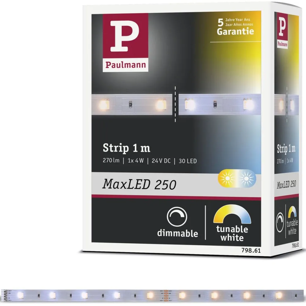 LED-valonauha MaxLED 250, 270lm/m, säädettävä värilämpötila, eri kokoja*Paulmann Clearance