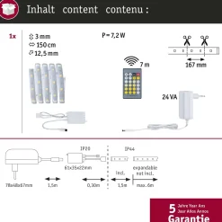 Hot LED-valonauha MaxLED 250, aloituspakkaus, IP44, 230lm/m, säädettävä värilämpötila, 24VA, eri kokoja Led-Nauhat