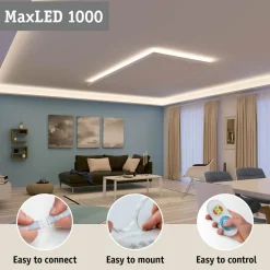 Discount LED-valonauha MaxLED 1000, 1m, IP44, 12W, 880lm/m, 6500K Led-Nauhat
