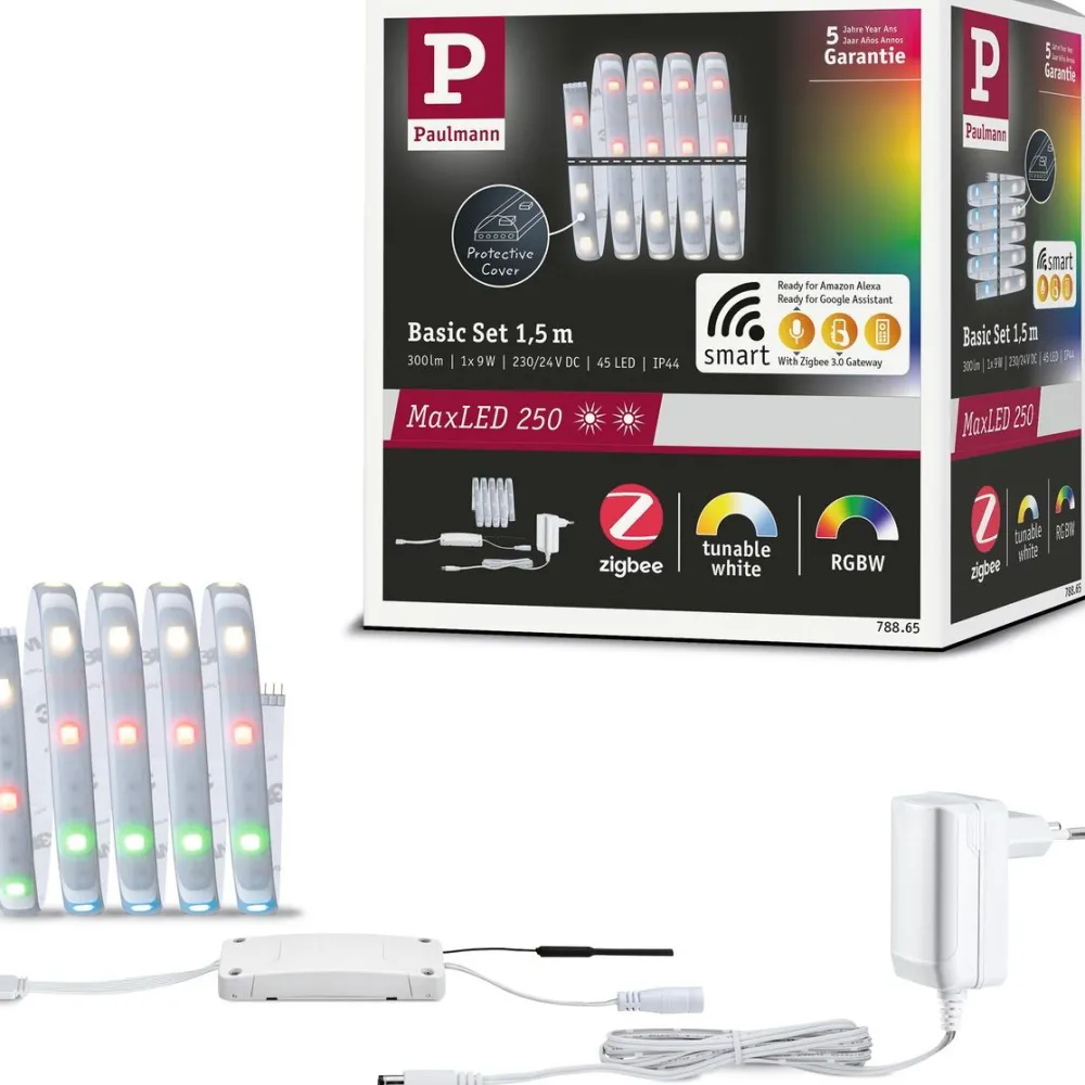 LED-valonauha MaxLED 250, Smart Home Zigbee 3.0, aloituspakkaus, 1.5m, IP44, 9W, 180lm/m, 30LEDs/m, RGBW+, 24VA Led-Nauhat|Älyvalaistus
