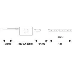 LED-valonauha , paristokäyttöinen, 1m, 1.4W, 140lm/m, 3000K, liiketunnistin Led-Nauhat