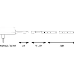 LED-valonauha SimpLED, 7.6m, 15W, 65lm/m, RGB, 18VA*Paulmann Sale