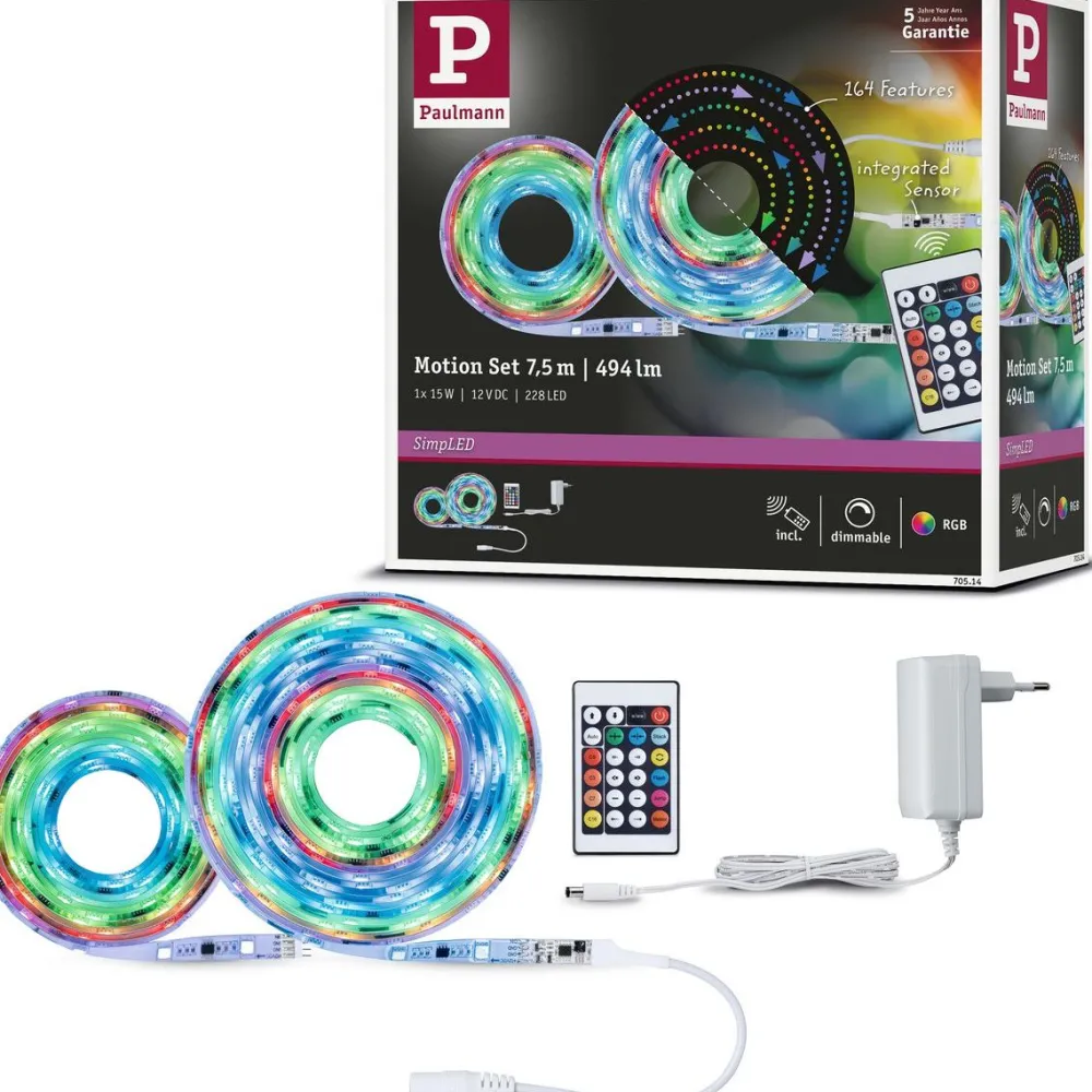 LED-valonauha SimpLED, 7.6m, 15W, 65lm/m, RGB, 18VA*Paulmann Sale