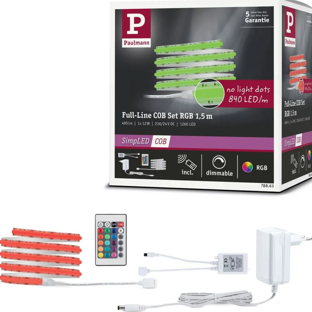Online LED-valonauha SimpLED Full-Line COB, 330lm/m, 840LEDs/m, RGB, 24VA, eri kokoja Led-Nauhat