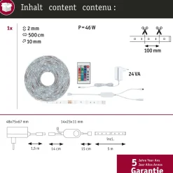 LED-valonauhasarja SimpLED, Smart Home Zigbee 3.0, 5m, 20W, 100lm/m, 30LED/m, RGB, 24VA*Paulmann Outlet