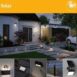 New LED-valonheitin aurinkokennolla Solar Smart Home Zigbee 3.0 Flotas, IP65, 3000K, 700lm, antrasiitti Puutarhavalaisimet