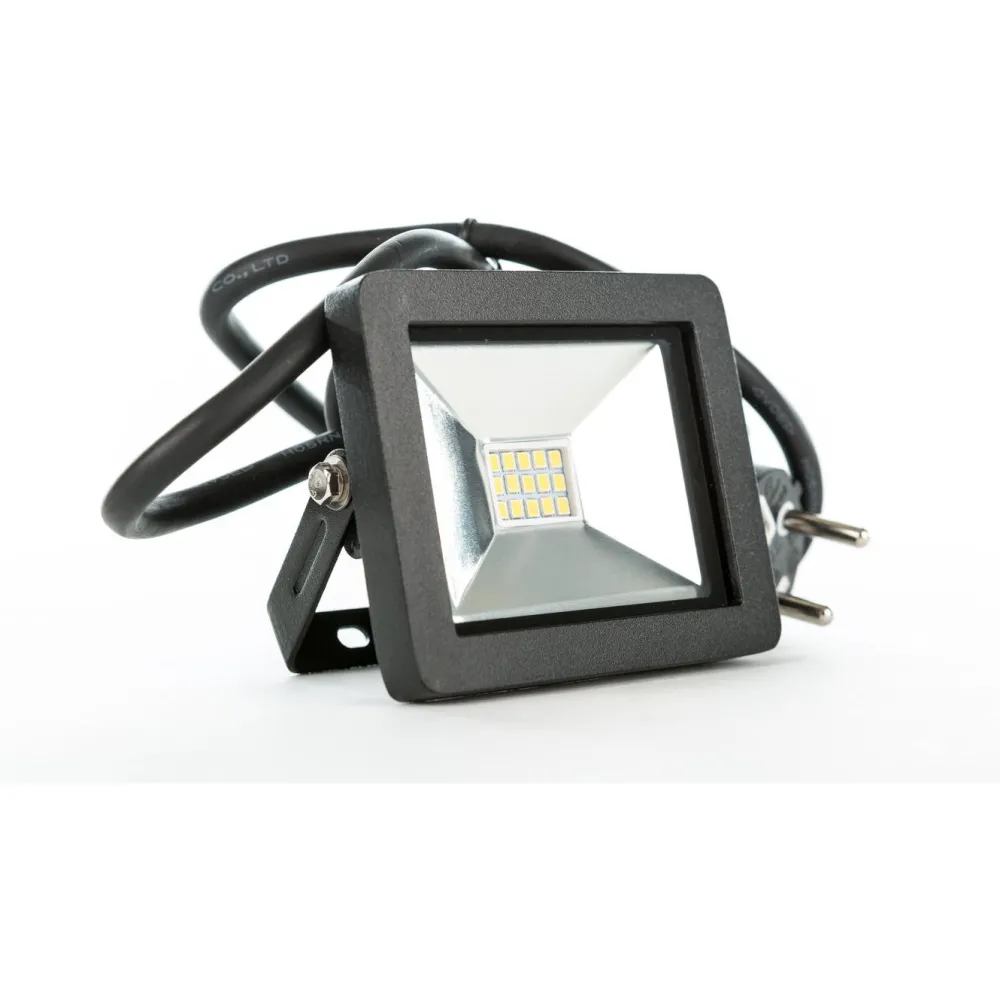 New LED-valonheitin Slim, 10W, 1000lm, 4500K, IP44 Valonheittimet