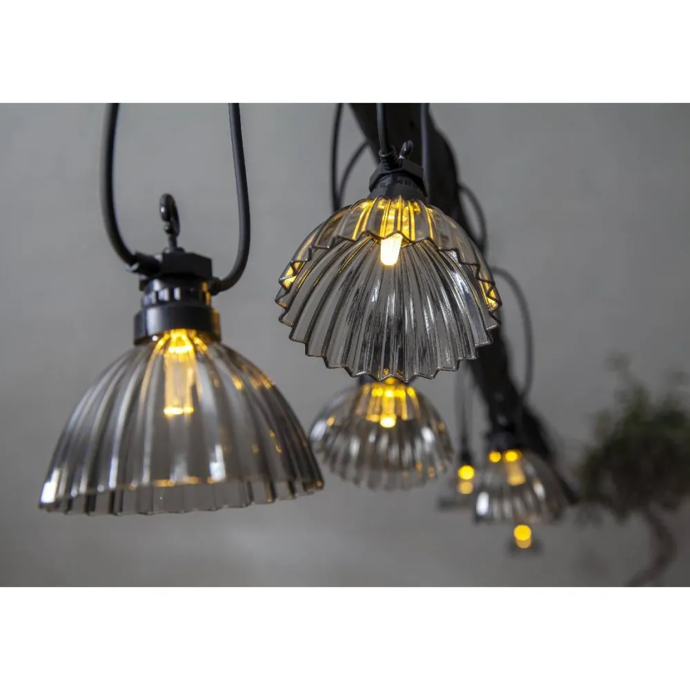 Outlet LED-valosarja Circus Shade 12-osainen 495cm harmaa Jouluvalot Ja Koristevalot