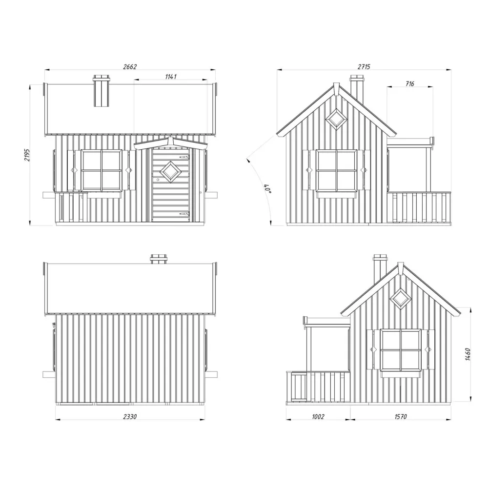Leikkimökki Otto 3,6 m2*Palmako Discount