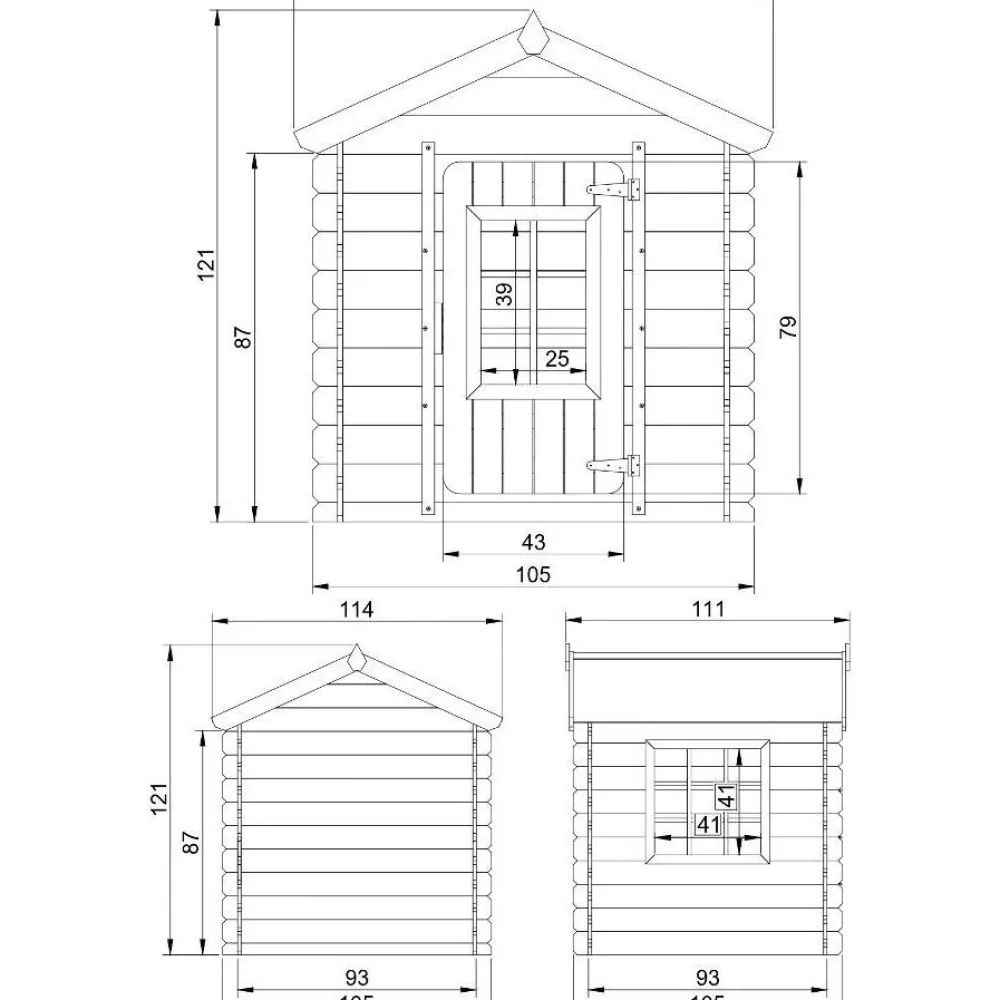 Leikkimökki M570, 0.86m²*Timbela Outlet