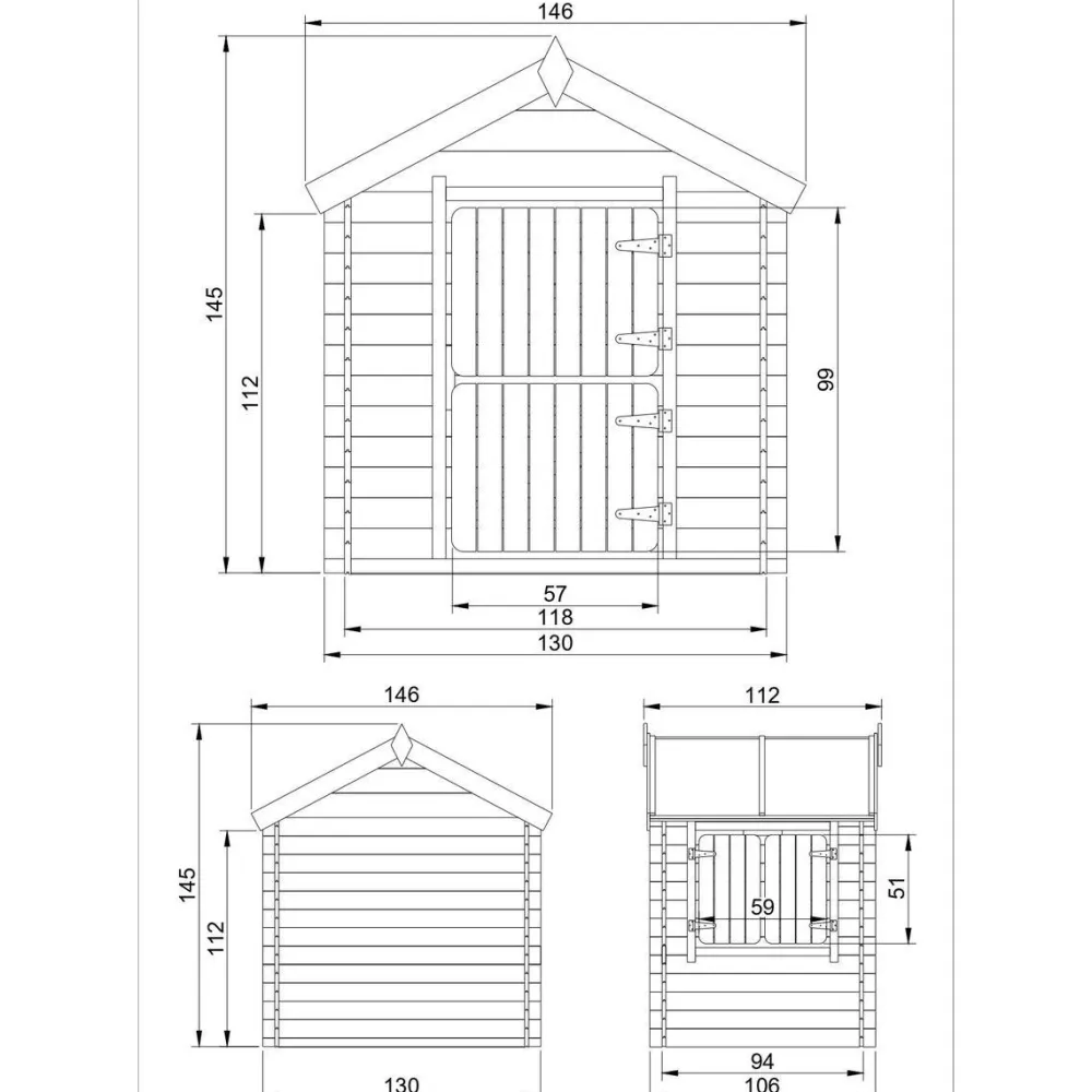 Leikkimökki M516, 1.1m²*Timbela