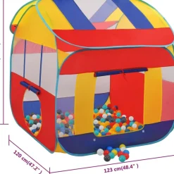 Leikkiteltta 123x120x126 cm 550 pallolla eri värejä*FinePRICE Sale