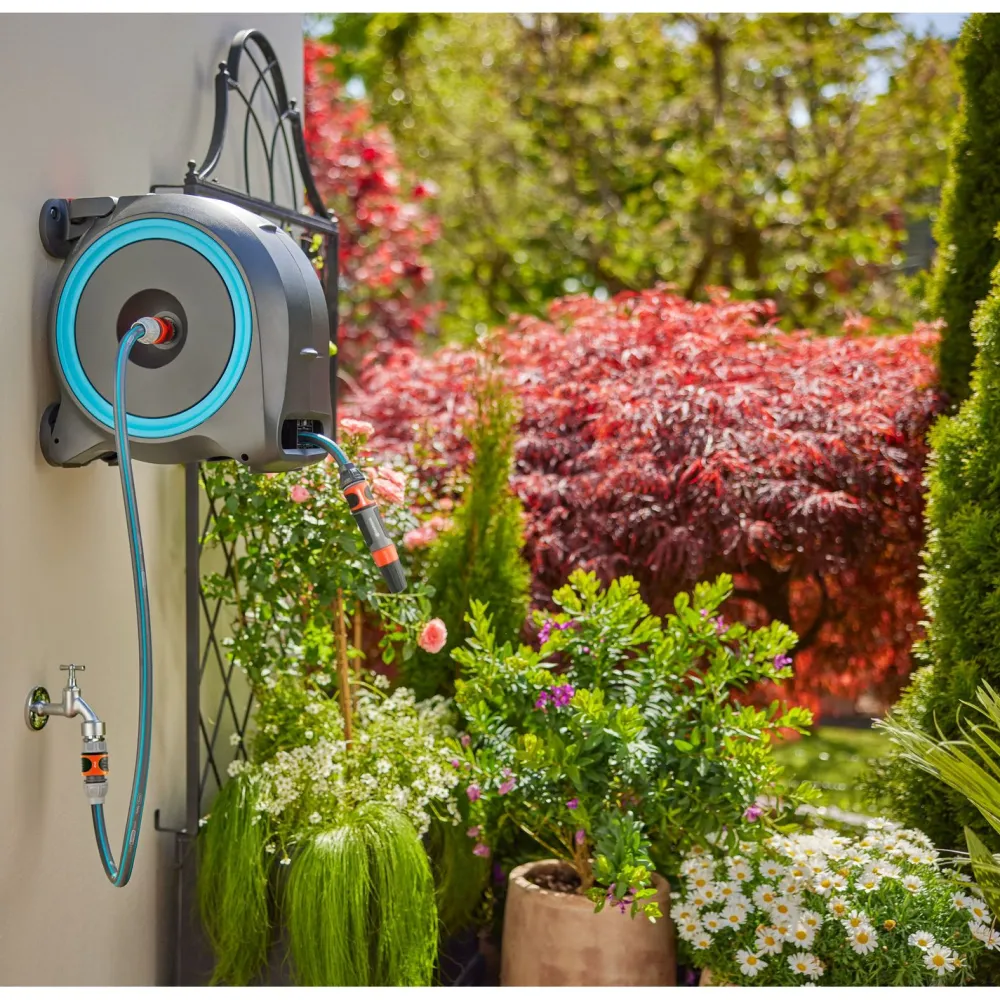 Letkukela Dual Manual M 20 m seinäkiinnitys / siirrettävä*Gardena Outlet