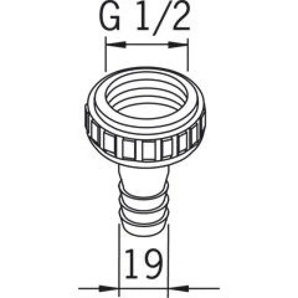 Letkuliitin 223012 G1/2X19 mm kromi Hanavarusteet Ja -Liittimet