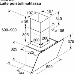 Clearance Liesituuletin Serie 2 DWK65DK60 60cm musta Liesituulettimet|Liesituulettimet Moottorilla