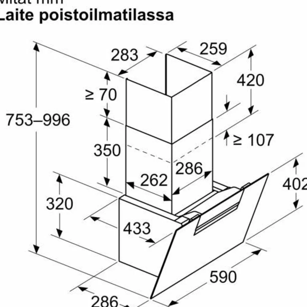 Hot Liesituuletin Serie 4 DWK67FN60 60cm musta Liesituulettimet|Liesituulettimet Moottorilla