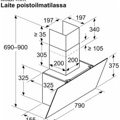 Best Liesituuletin Serie 2 DWK85DK60 80cm musta Liesituulettimet|Liesituulettimet Moottorilla