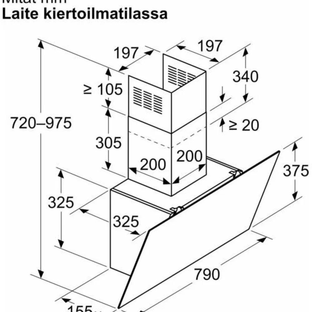 Best Liesituuletin Serie 2 DWK85DK60 80cm musta Liesituulettimet|Liesituulettimet Moottorilla