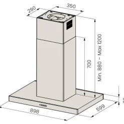 Hot Liesituuletin I-6509-S2 90cm rst Saarekeliesituulettimet