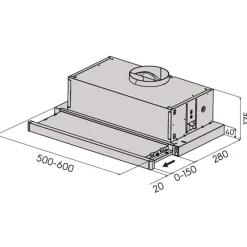 Liesituuletin P-2406-W 60 cm valkoinen Liesituulettimet|Liesituulettimet Moottorilla