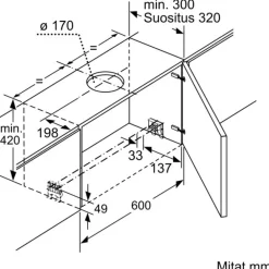 Clearance Liesituuletin iQ300 LI67RB531, 60cm, teräs Liesituulettimet|Liesituulettimet Moottorilla