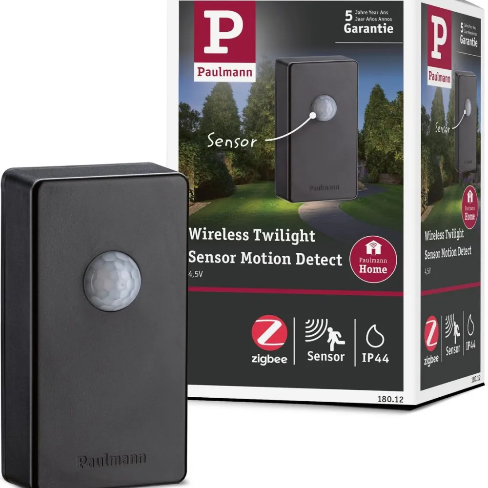 Liike- ja hämärätunnistin Plug & Shine, Smart Home Zigbee 3.0, 4.8V, antrasiitti*Paulmann Online