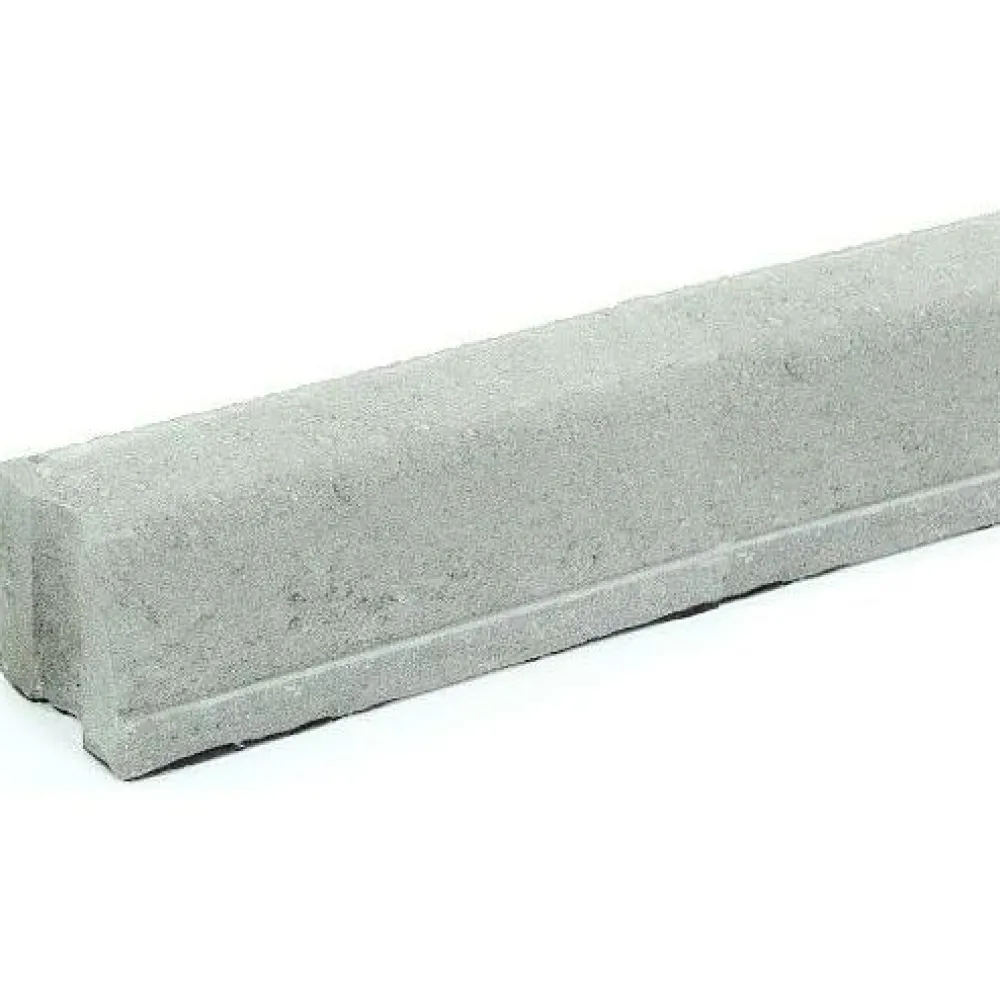 Liimattava reunakivi suora 1000x130x120 mm sileä harmaa*Rudus New