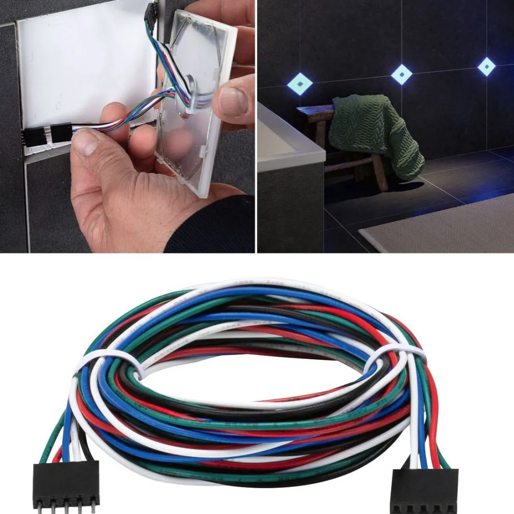 Liitäntäkaapeli LumiTiles Square, RGBW, 12V, musta, eri kokoja*Paulmann Sale