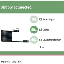Hot Liitäntäkaapeli Plug & Shine ulkovalaistukseen IP68 musta, eri pituuksia Ulkovalaisintarvikkeet