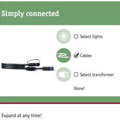 Hot Liitäntäkaapeli Plug & Shine ulkovalaistukseen IP68 musta, eri pituuksia Ulkovalaisintarvikkeet