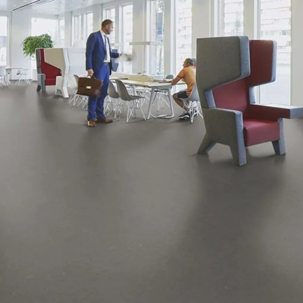 Linoleumilaatta Marmoleum Click Nebula 30x60 cm keskiruskean harmaa*Forbo Hot