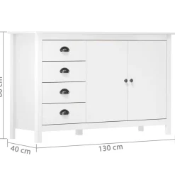 Lipasto Hill 130x40x80 cm mänty valkoinen*FinePRICE Sale